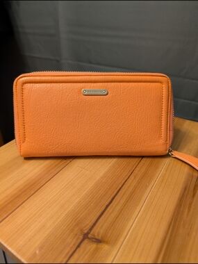 Brahmin Suri Pebble Grain Leather Wallet In Orange Sherbet